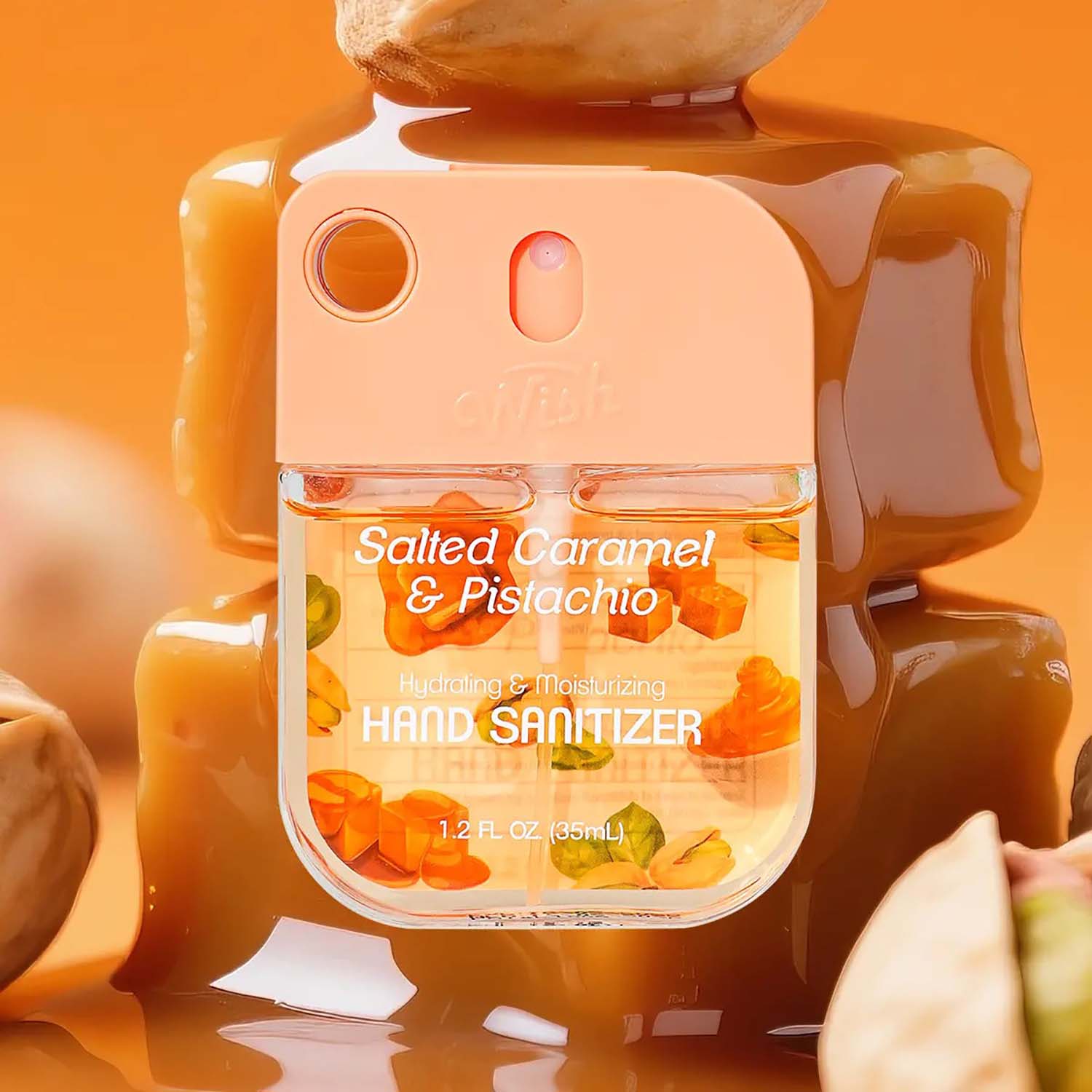 Wish Liquid Hand Sanitizer Spray 1.2oz Salted Caramel 60383
