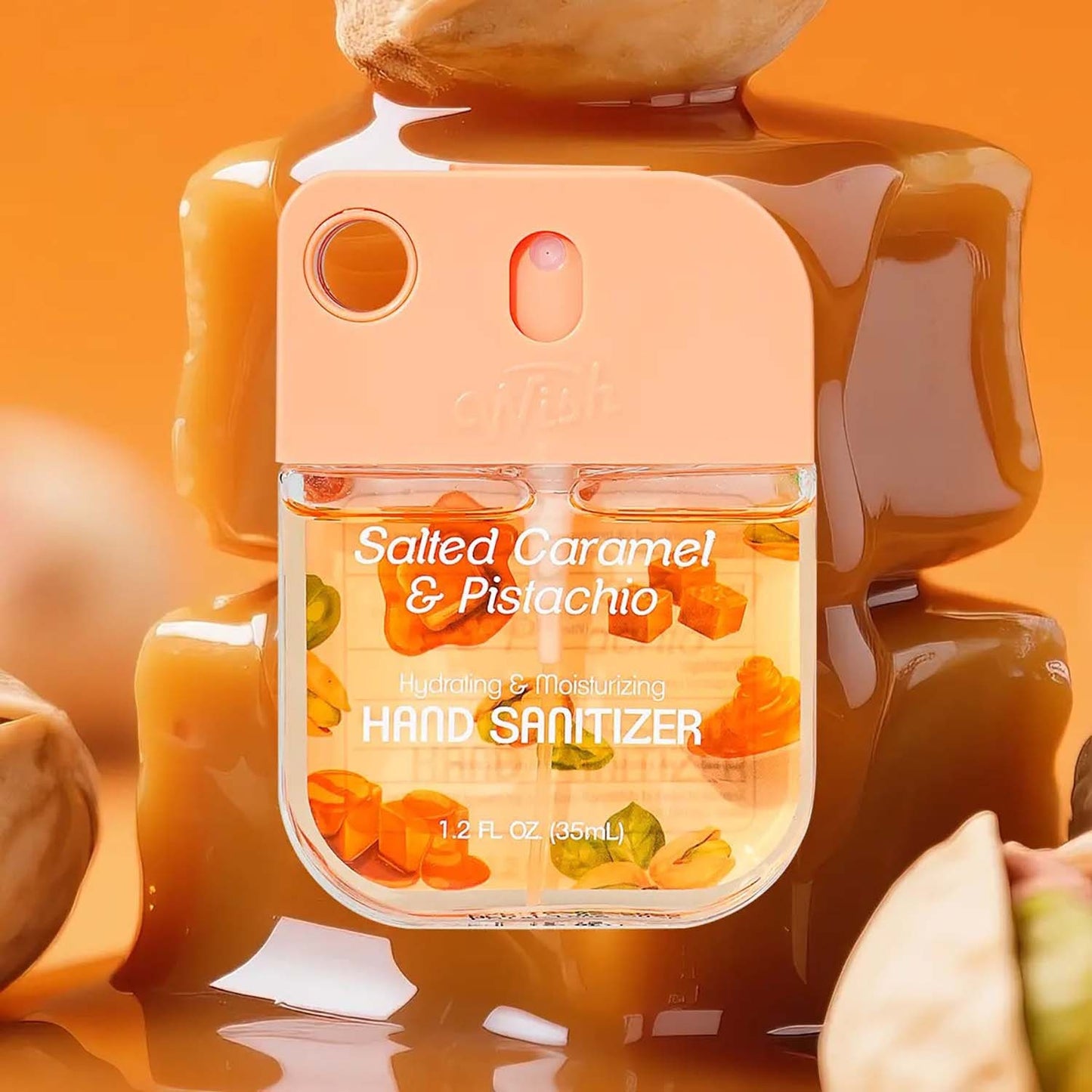 Wish Liquid Hand Sanitizer Spray 1.2oz Salted Caramel 60382