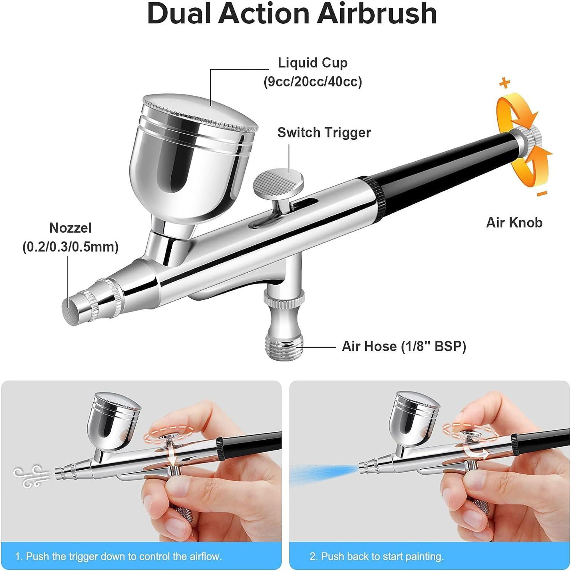 Jeu de buses pour aérographe double action 12085