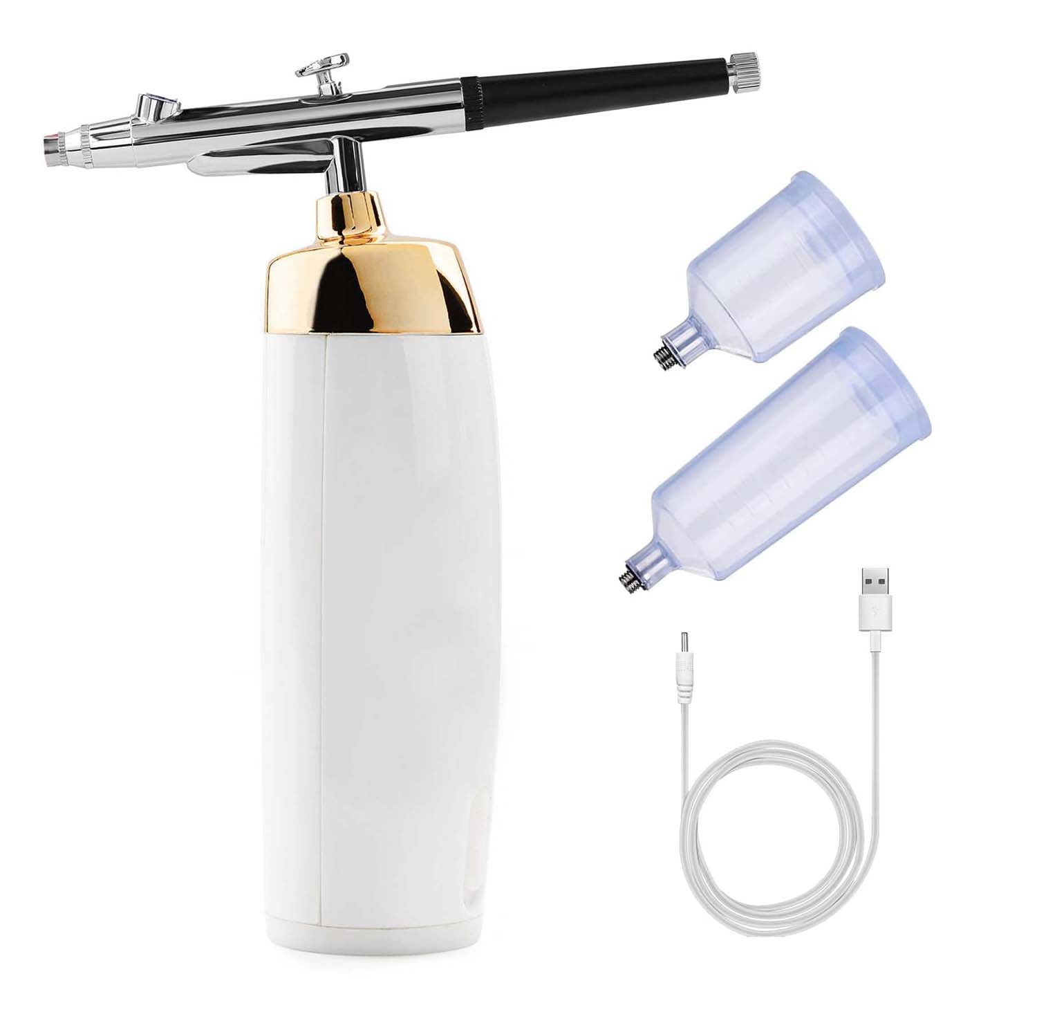 Portable High Pressure Dual-Action Airbrush Kit White 10024