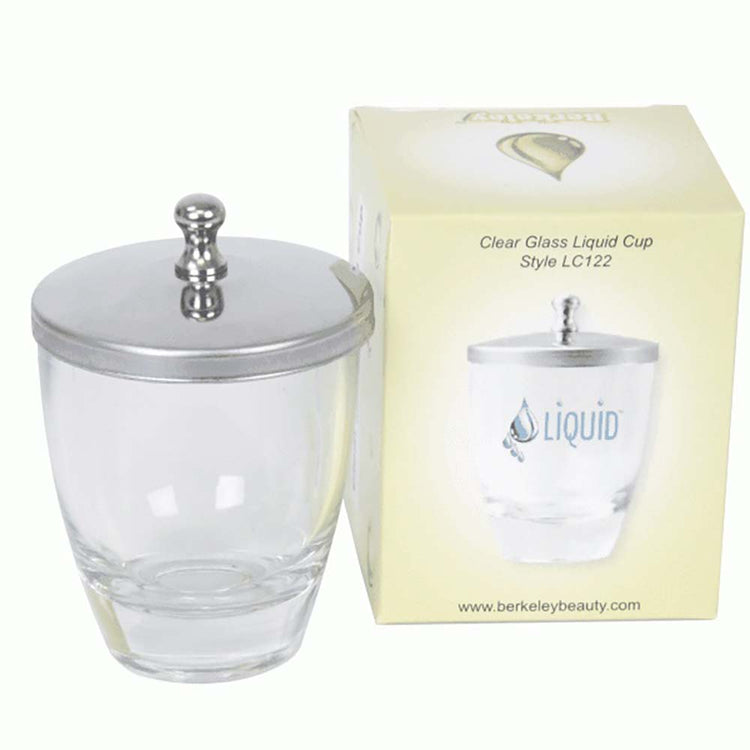 Berkeley Clear Glass Liquid Cup W/Stainless Steel Lid LC122