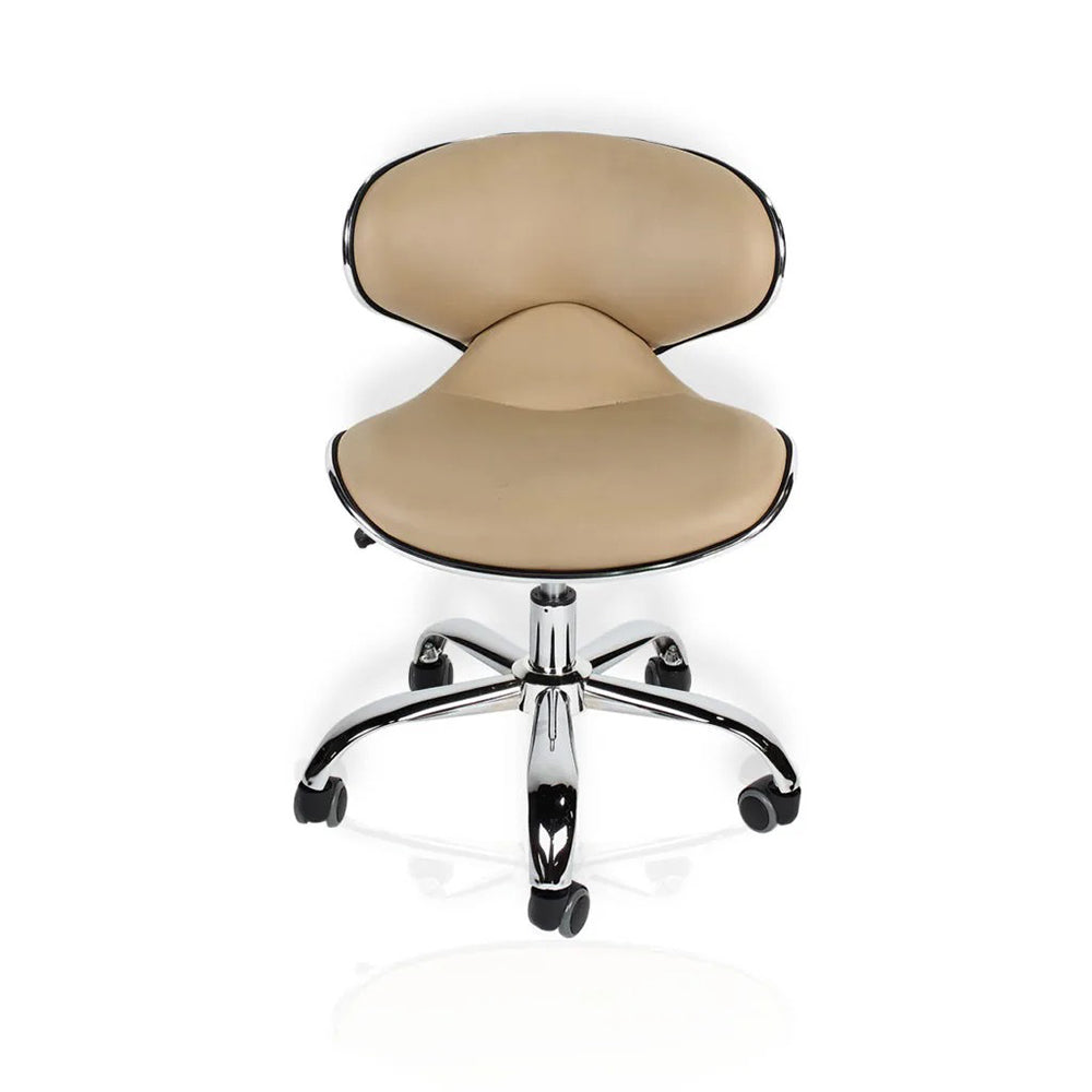 J&A Euro Pedi/Mani Stool - Taupe Beige - High Piston