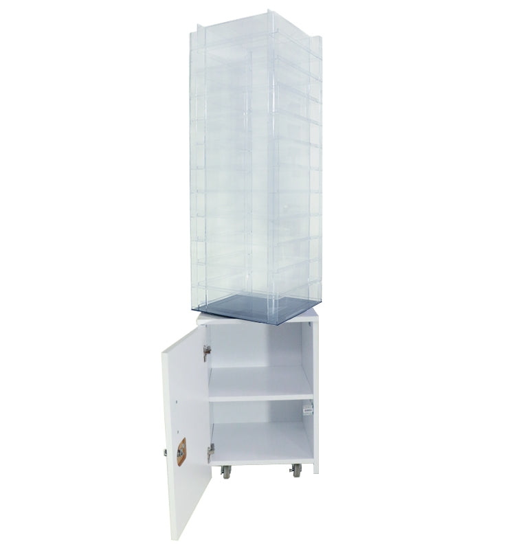 JJP Spin Polish Display 17L"x17W"x72H. White Gloss.