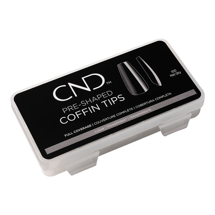 CND Pre-Shaped Coffin Tips Clear 100 Tips 98000