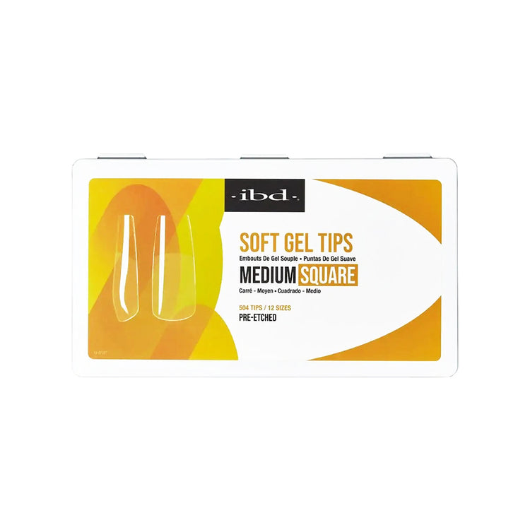 IBD Soft Gel Tips 504 Tips 12 Sizes - Medium Square 36207