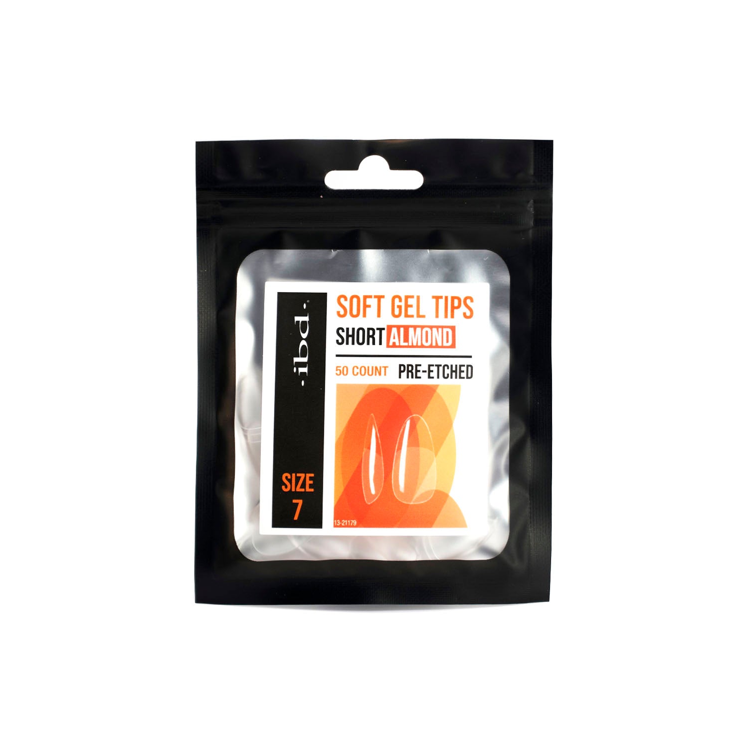 IBD Soft Gel Tips 50ct Short Almond Size 7 37455