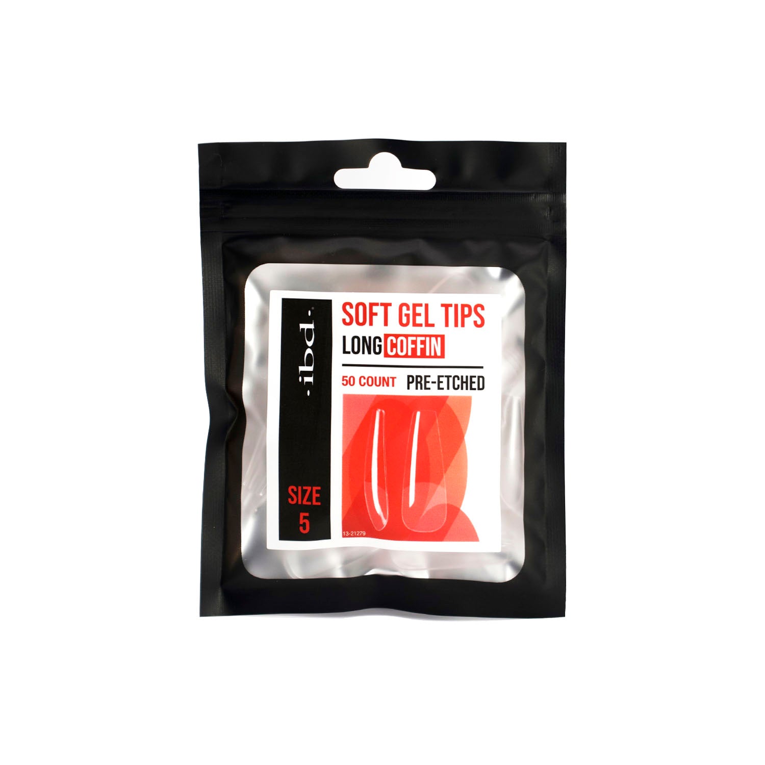 IBD Soft Gel Tips 50ct Long Coffin Size 5 37473