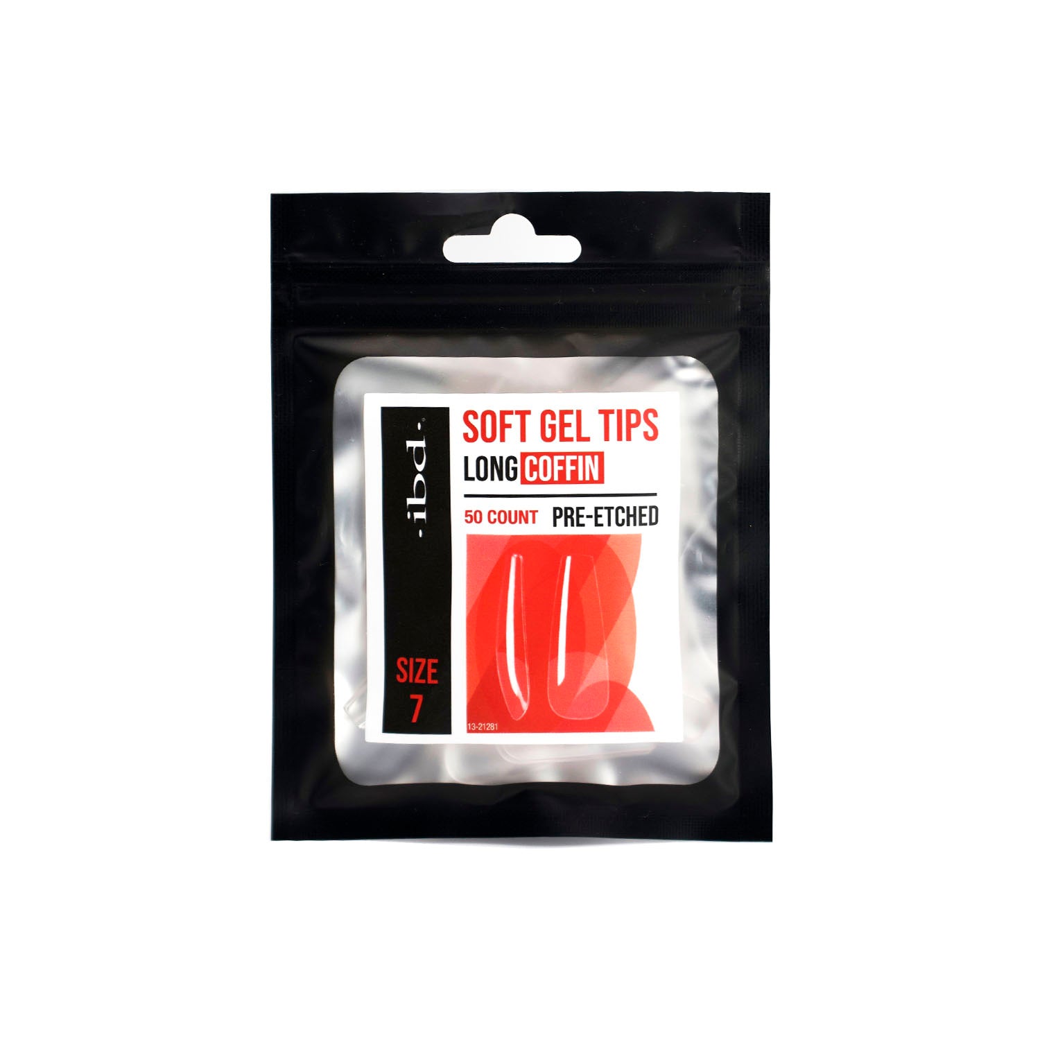 IBD Soft Gel Tips 50ct Long Coffin Size 7 37475