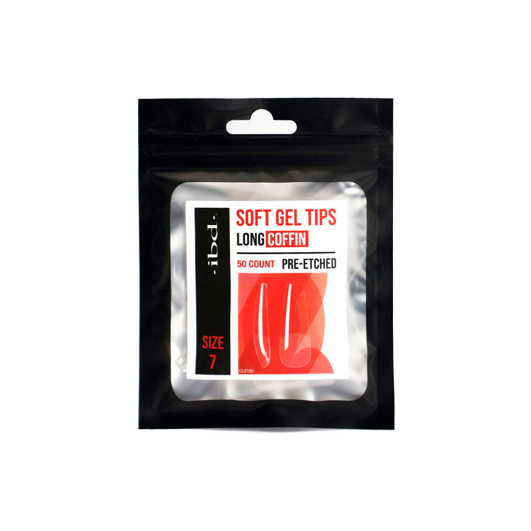 IBD Soft Gel Tips 50ct Long Coffin Size 7 37475