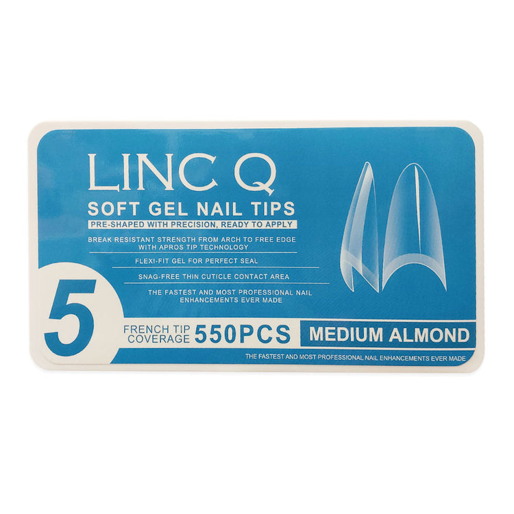 Linc Q Nail Tips 5 French Tip Medium Almond 550PC 89473