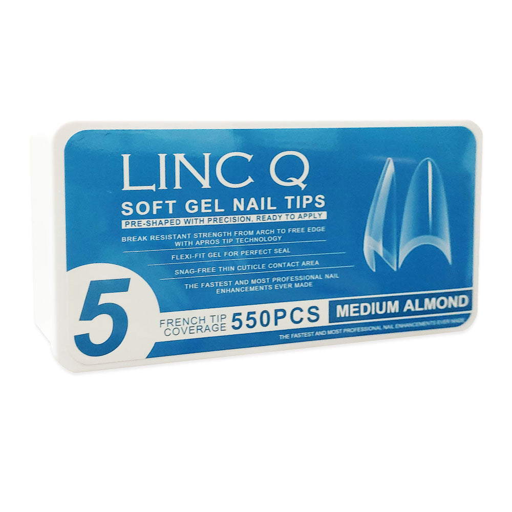 Linc Q Nail Tips 5 French Tip Medium Almond 550PC 89473