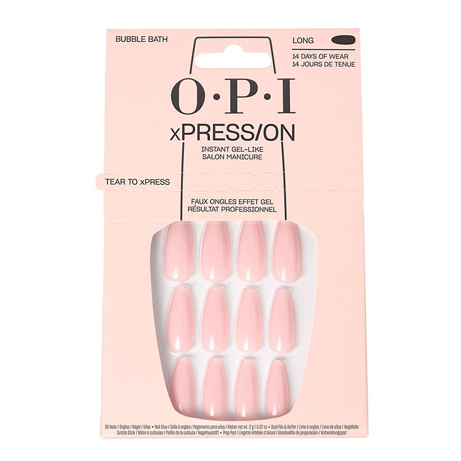 OPI xPRESS/ON Press On Nails Tips - Bubble Bath L ANS86L