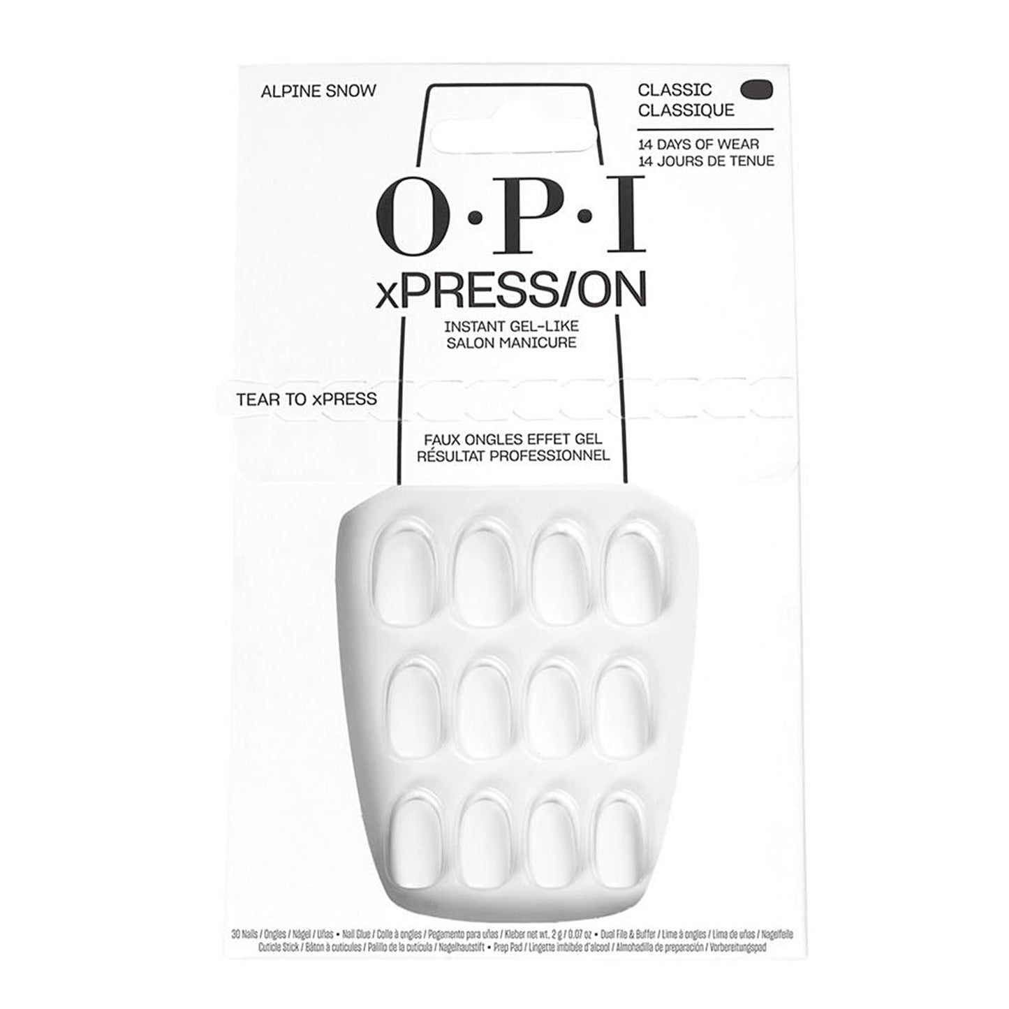 OPI xPRESS/ON Press On Nails Tips - Alpine Snow S ANL00S