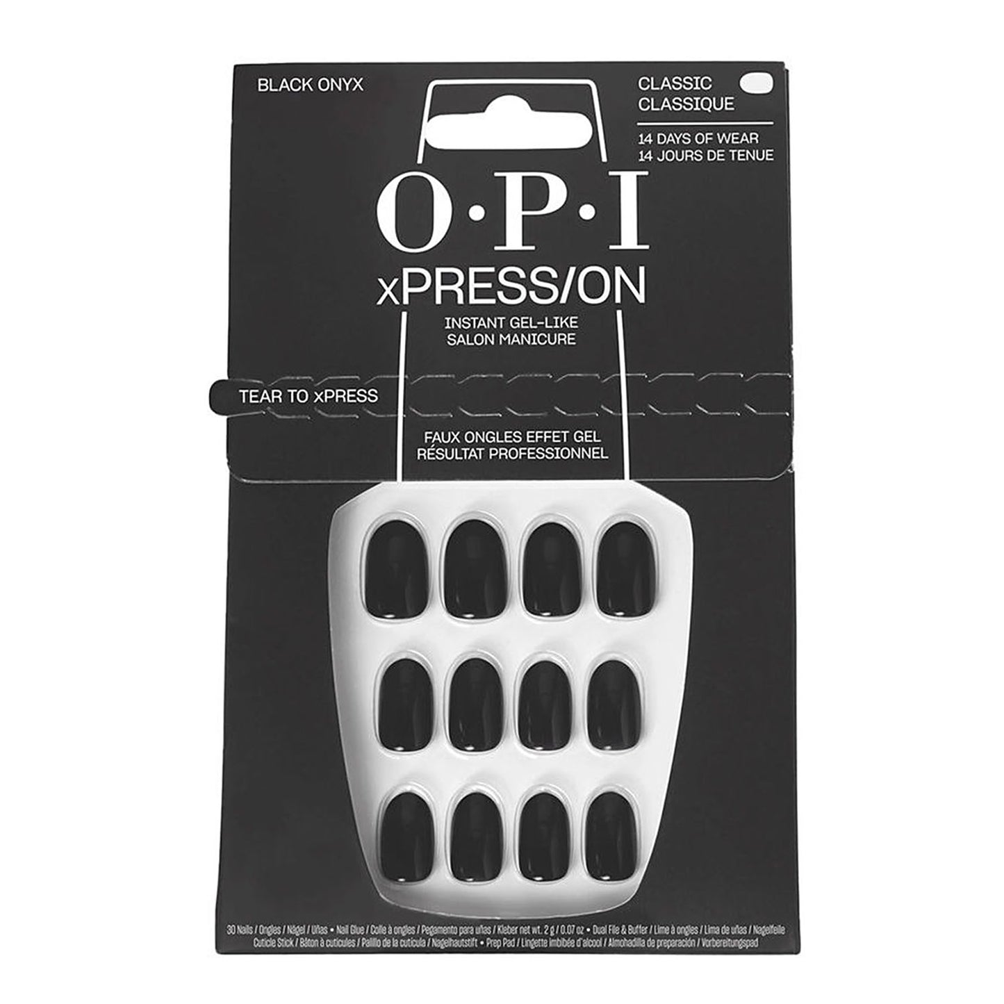 OPI xPRESS/ON Press On Nails Tips - Black Onyx ANT02S