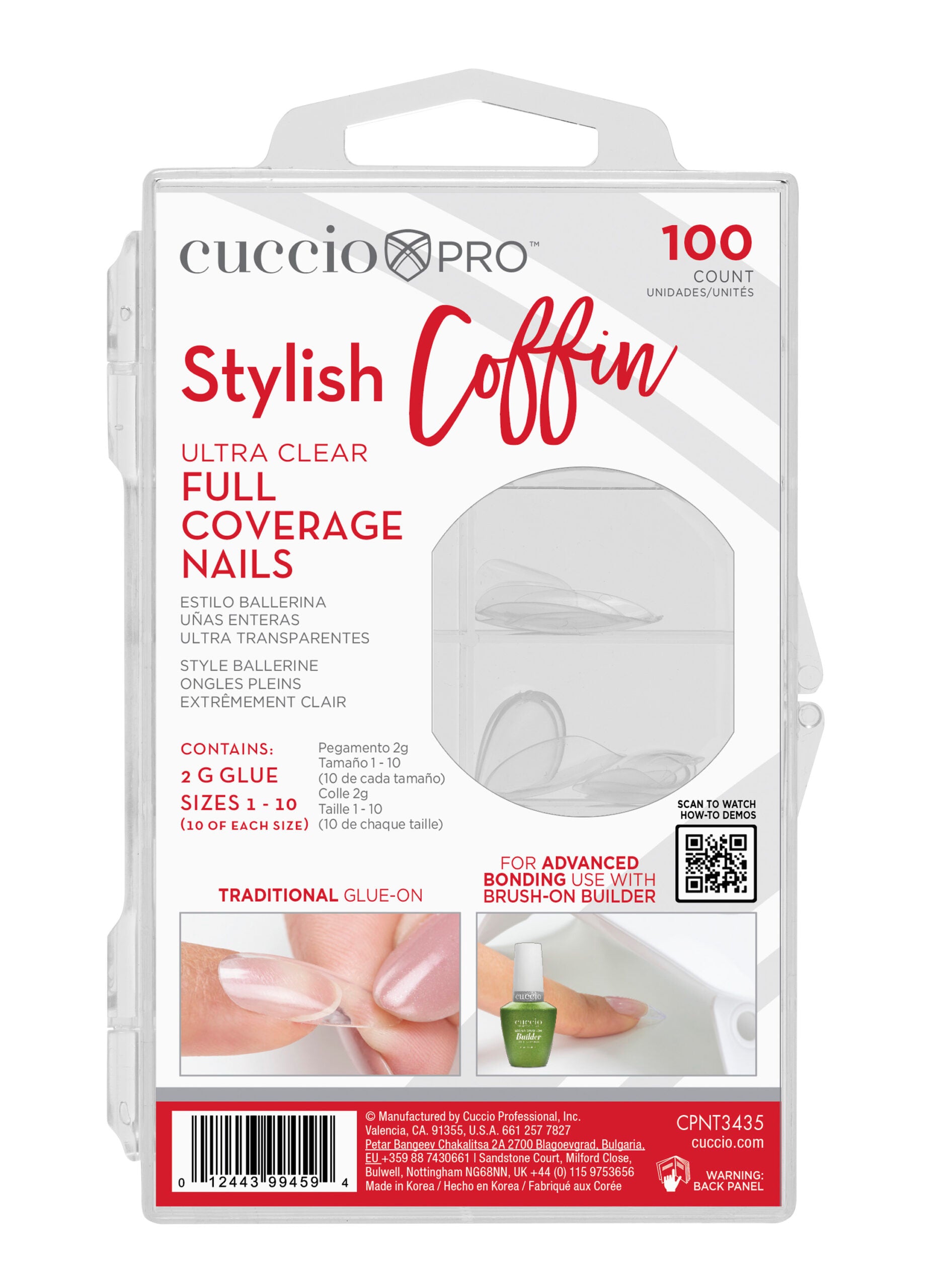 CuccioPRO Stylish Coffin Ultra Clear Tips 100ct. CPNT3435