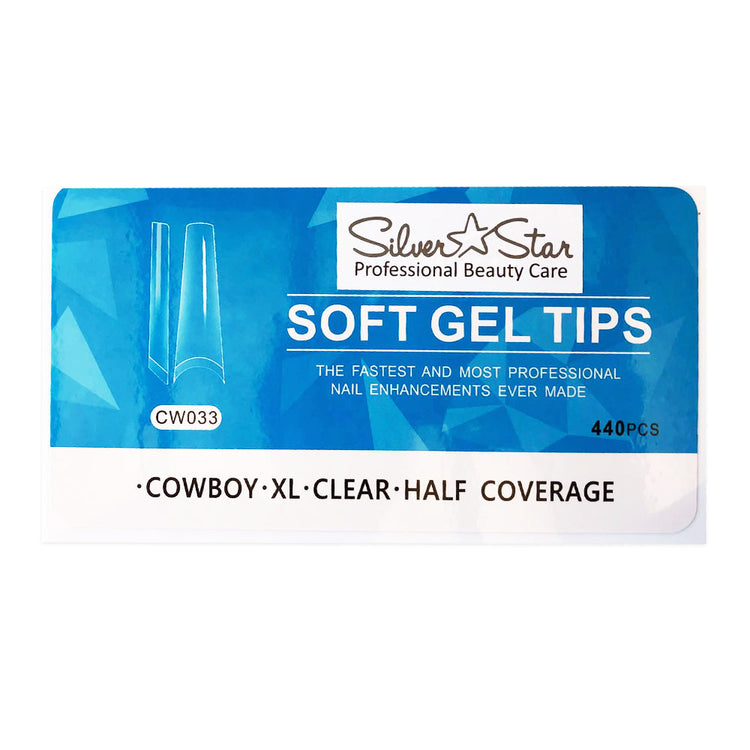 Silver Star GelTips 440PC Cowboy Clear HalfCoverage XL CW033