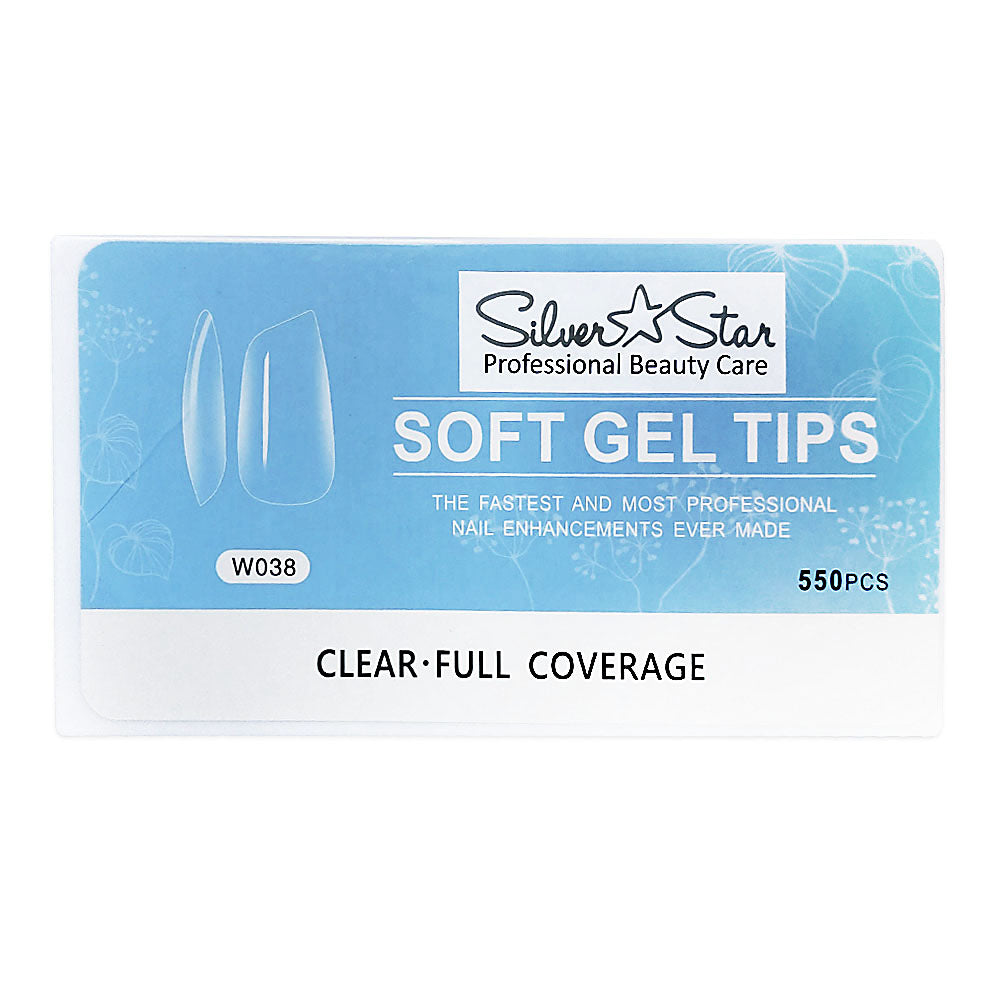 Silver Star Gel Tips 550PC Clear Full Coverage W038