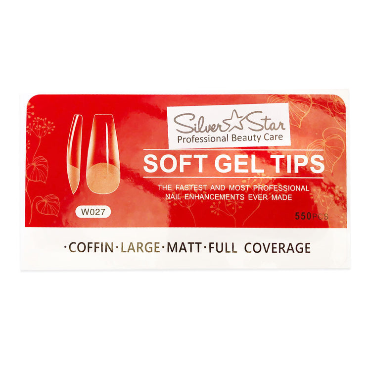 Silver Star GelTips 550PCCoffinClearFullCoverage Matt L W027