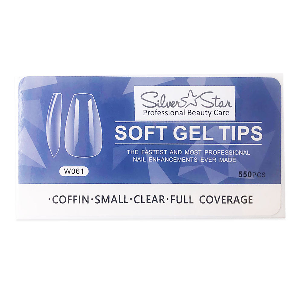 Móng Gel Silver Star 550PC Dáng Coffin Trong Suốt Che Phủ Toàn Bộ Kích Thước S W061