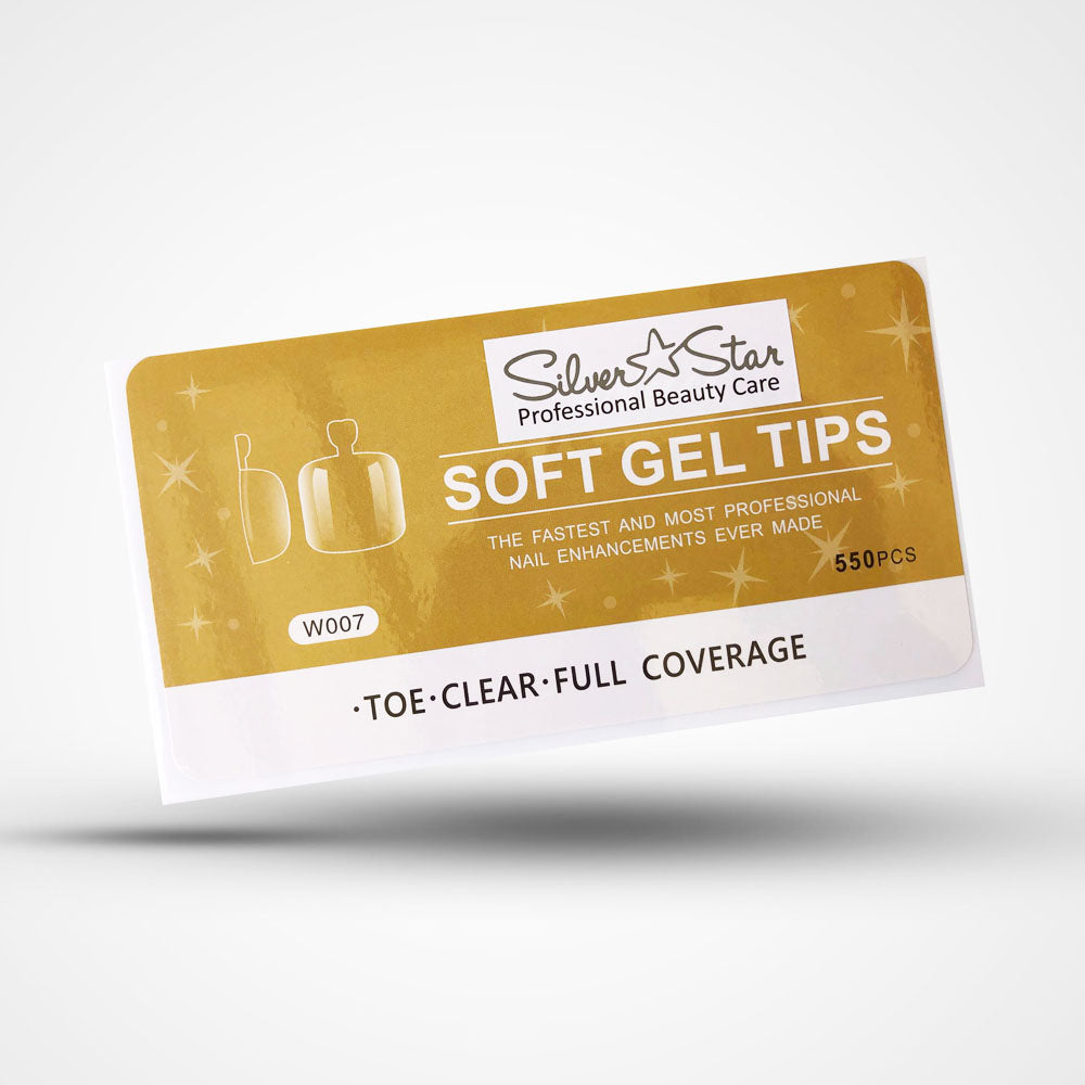 Silver Star Gel Tips 550PC Ongles de pied transparents couvrants W007