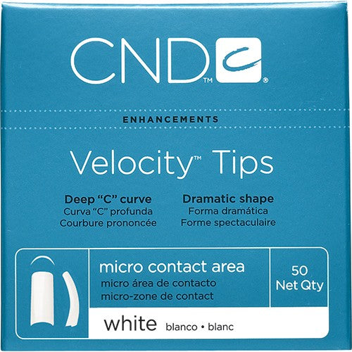 CND Velocity Tips White 50 pk Size 8 16938