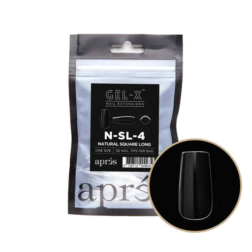 Apres Gel-X Individual Tips Natural Square Long 50PK NSL4
