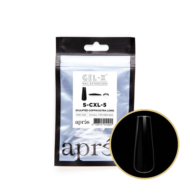 Apres Gel-X Tips Sculpted Coffin Extra Long 25PK SCXL5/10290