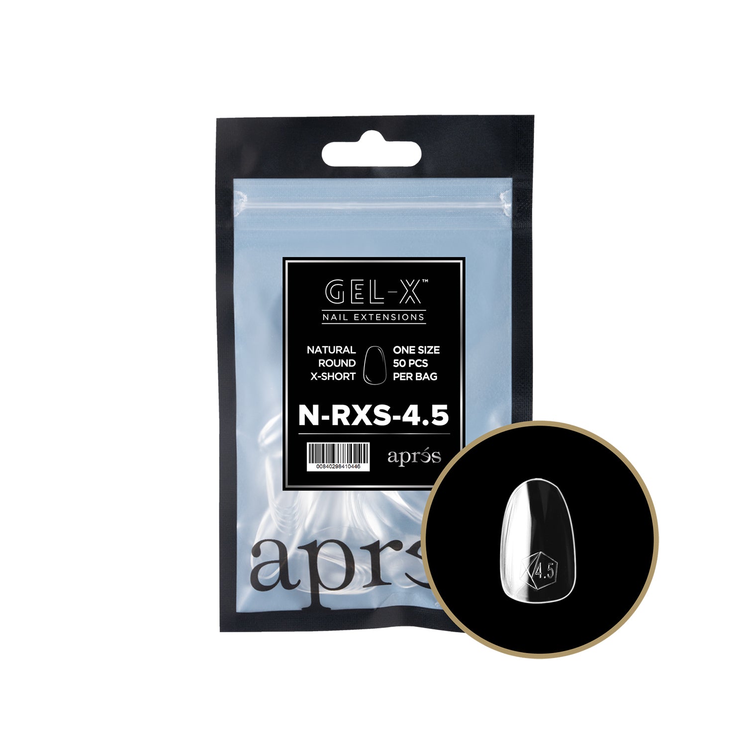 Apres Gel-X Tips Natural Round X-Short Refill Bag NRXS4.5