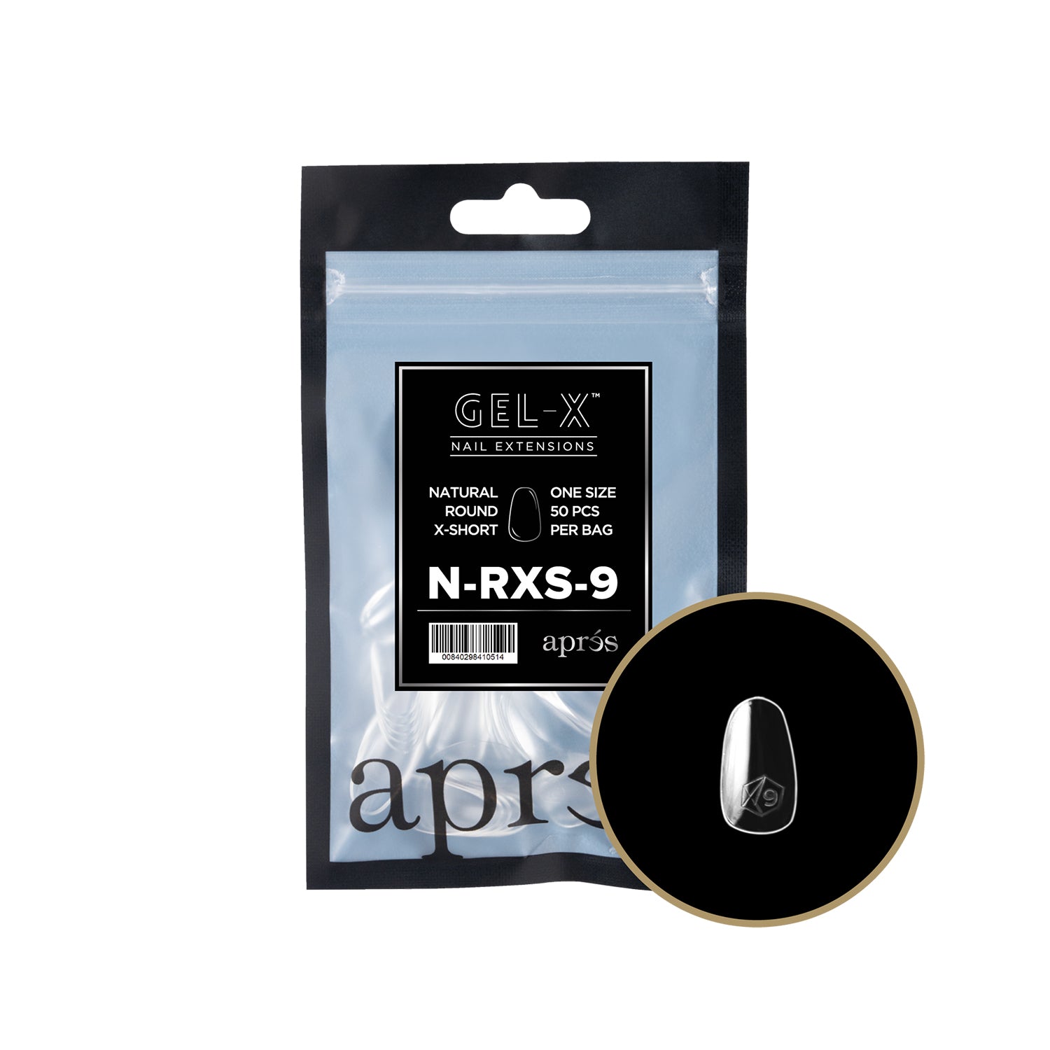Apres Gel-X Tips Natural Round X-Short Refill Bag NRXS9