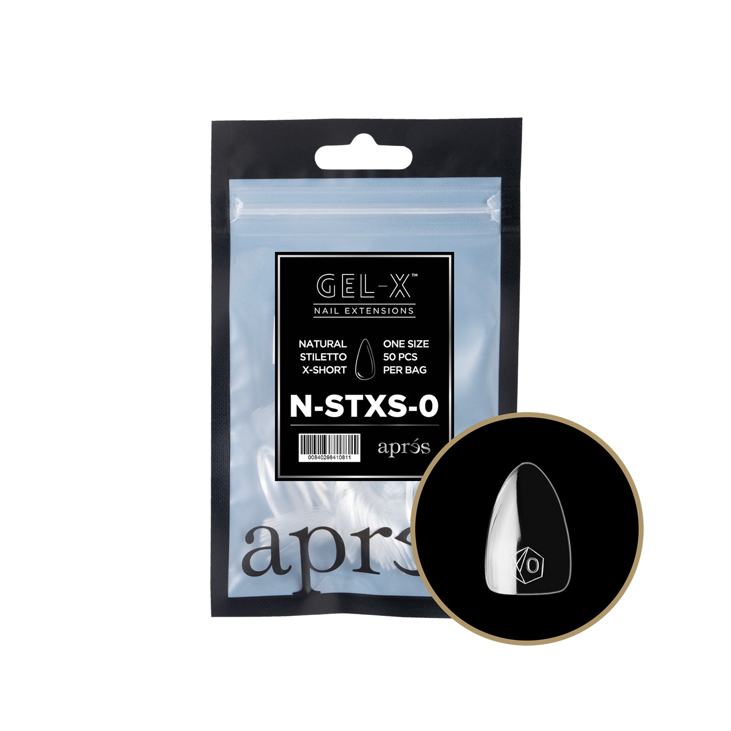 Apres Gel-X Tips Natural Stiletto X-Short Refill NSTXS0