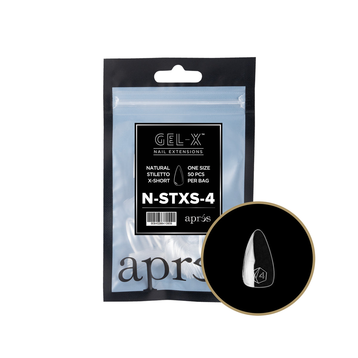 Apres Gel-X Tips Natural Stiletto X-Short Refill NSTXS4