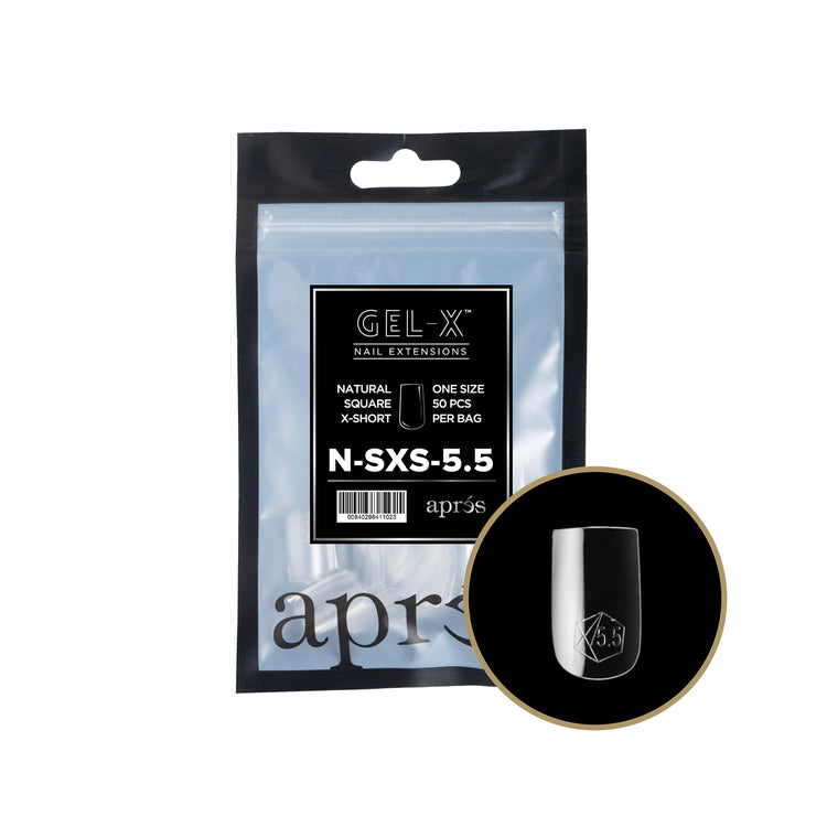 Apres Gel-X Tips Natural Square X-Short Refill Bag NSXS5.5