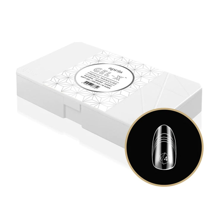 Apres Gel-X™ French Manicure Tips Natural Coffin Med 11099