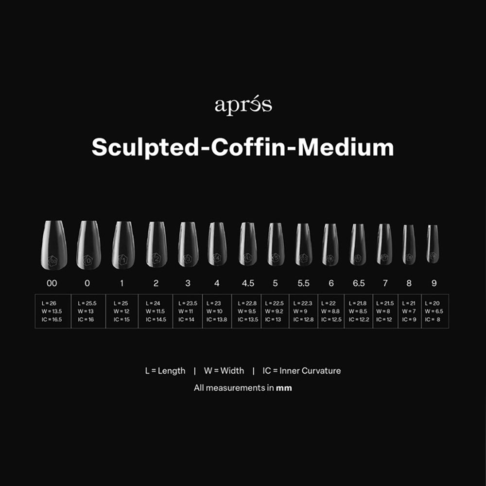 Apres Gel-X Soft Gel Tips Sculpted Coffin Medium 280Pcs11986