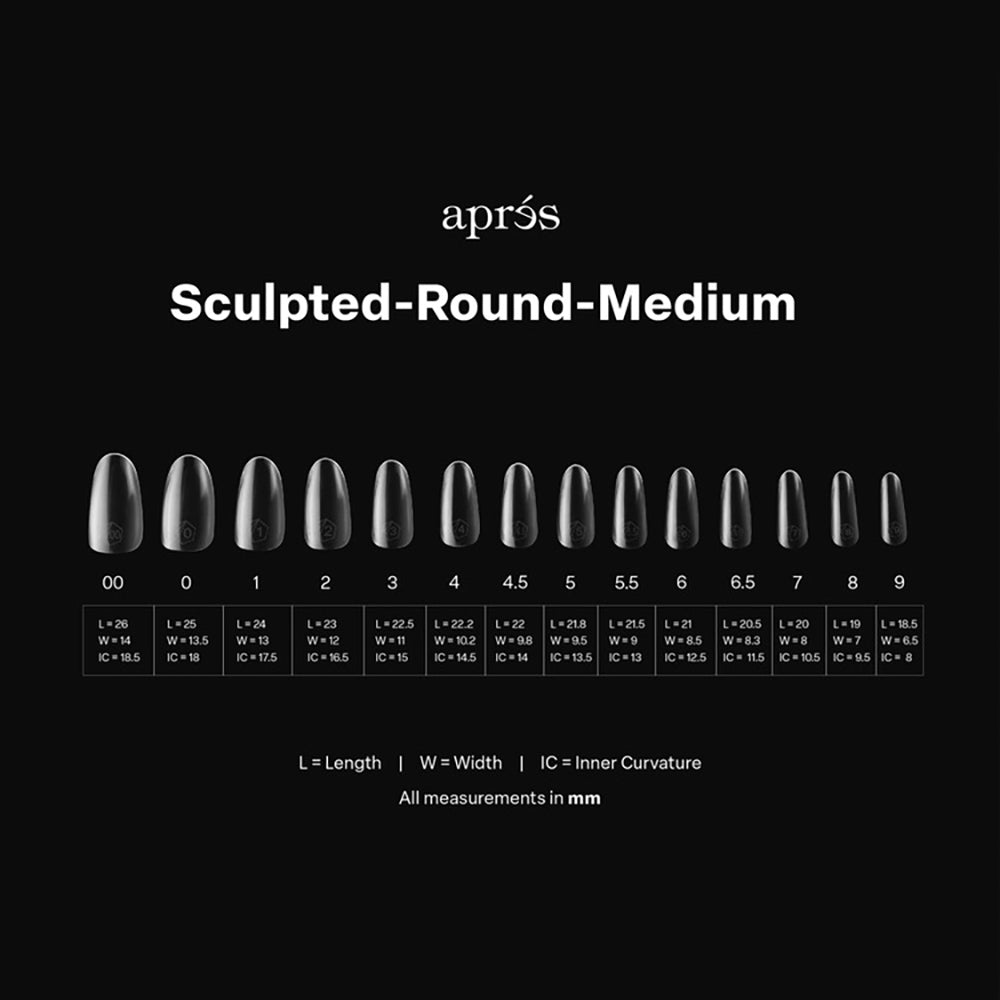 Apres Gel-X Soft Gel Tips Sculpted Round Medium 280Pcs 12006