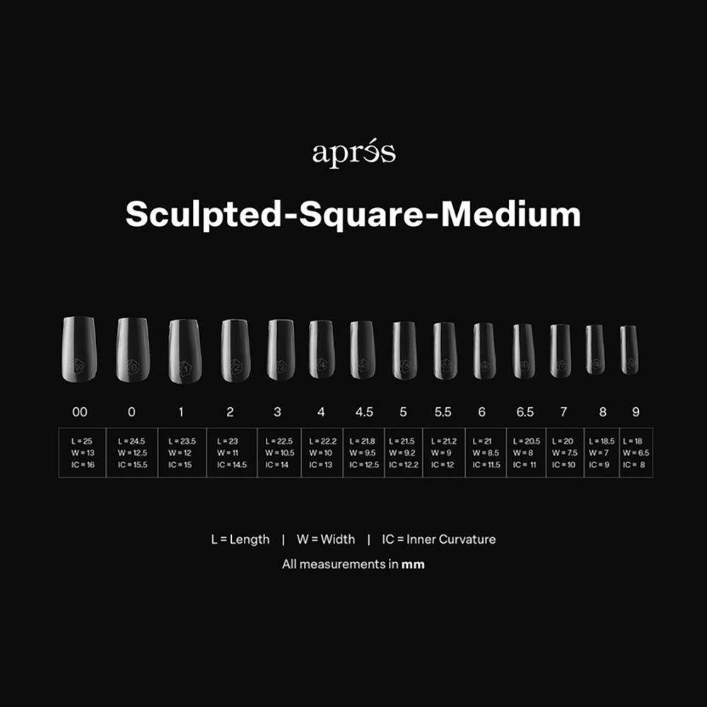 Apres Gel-X Soft Gel Tips Sculpted Square Medium 280Pcs41203