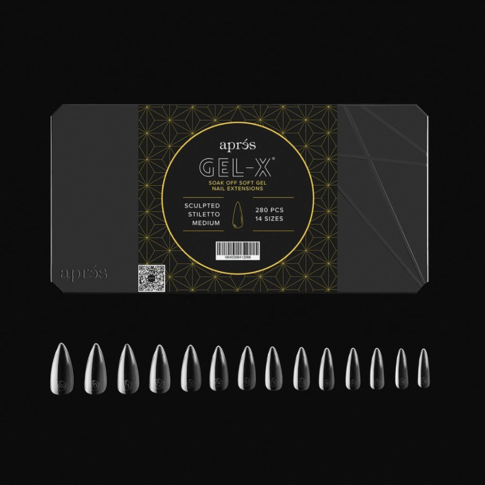 Apres Gel-X Soft Gel Tips Sculpted Stiletto Medium 280Pcs