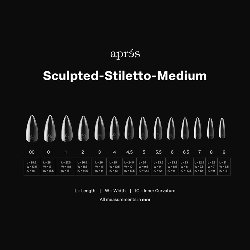 Apres Gel-X Soft Gel Tips Sculpted Stiletto Medium 280Pcs
