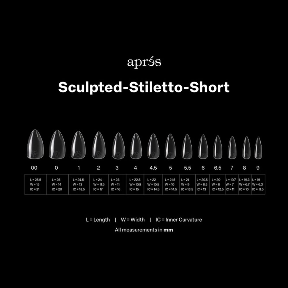 Apres Gel-X Embouts de Gel Souple Sculpted Stiletto Courts 280 Pièces
