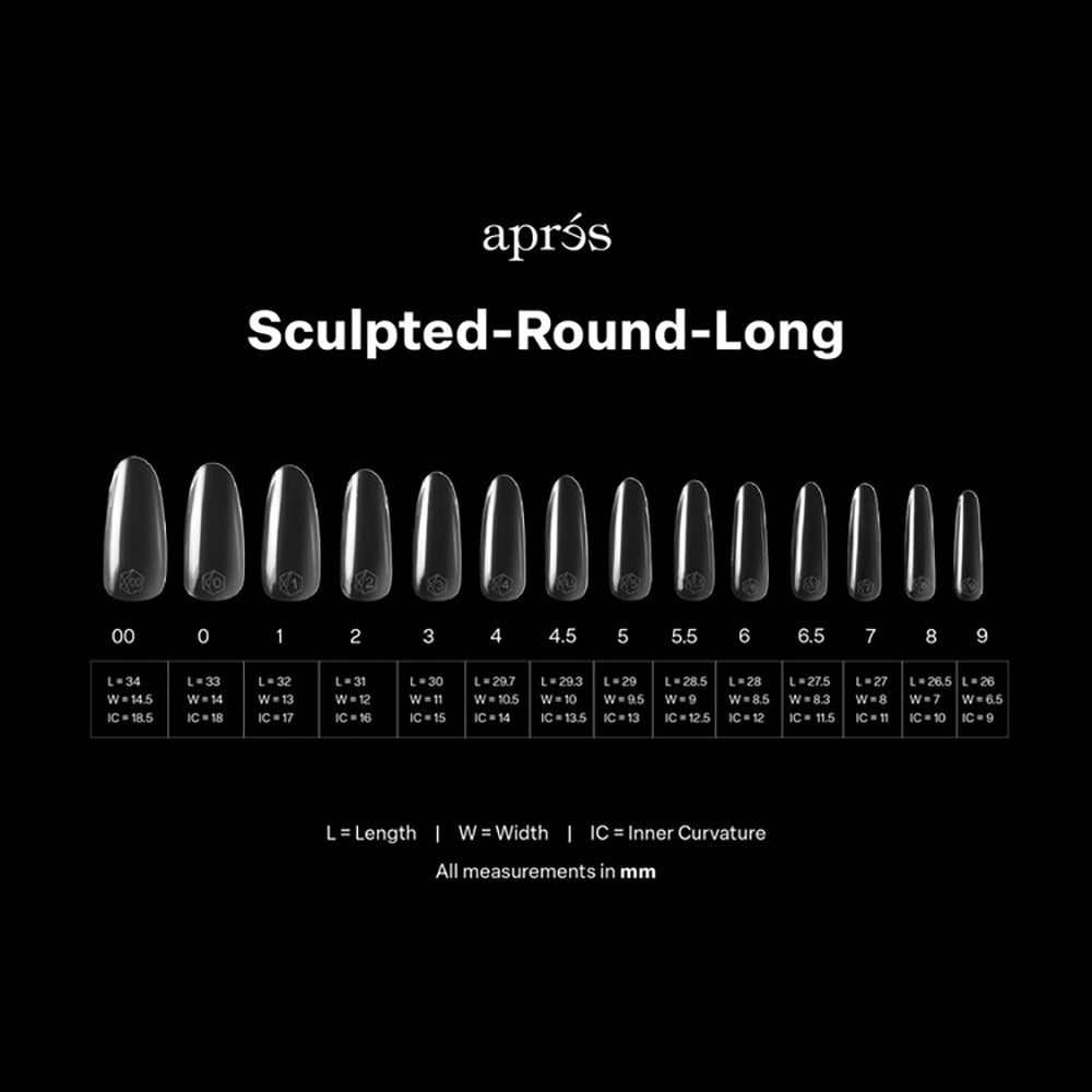 Apres Gel-X Soft Gel Tips Sculpted Round Long 280Pcs 12136