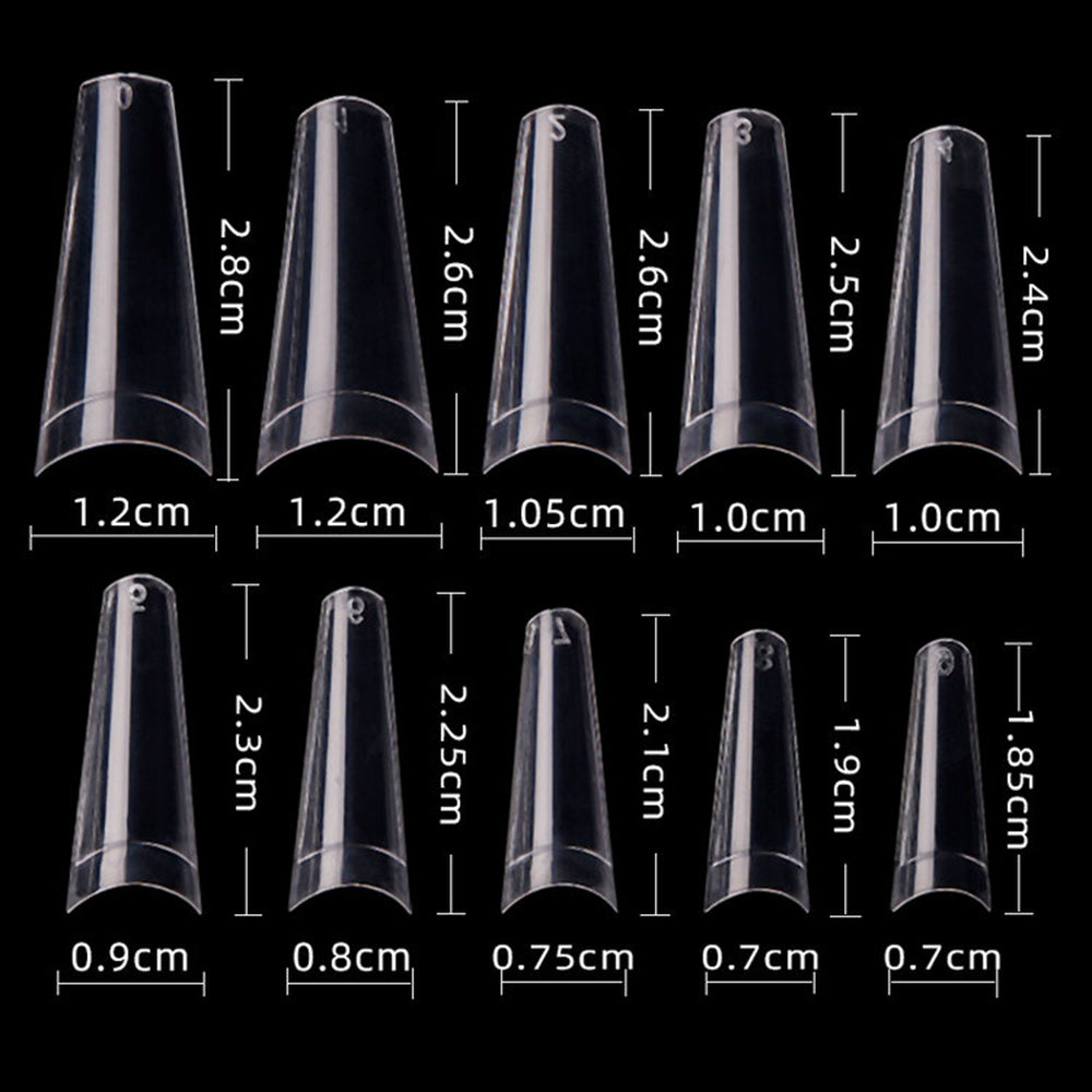 Cre8tion Nail Tips 500pcs 01 Clear Coffin 15129