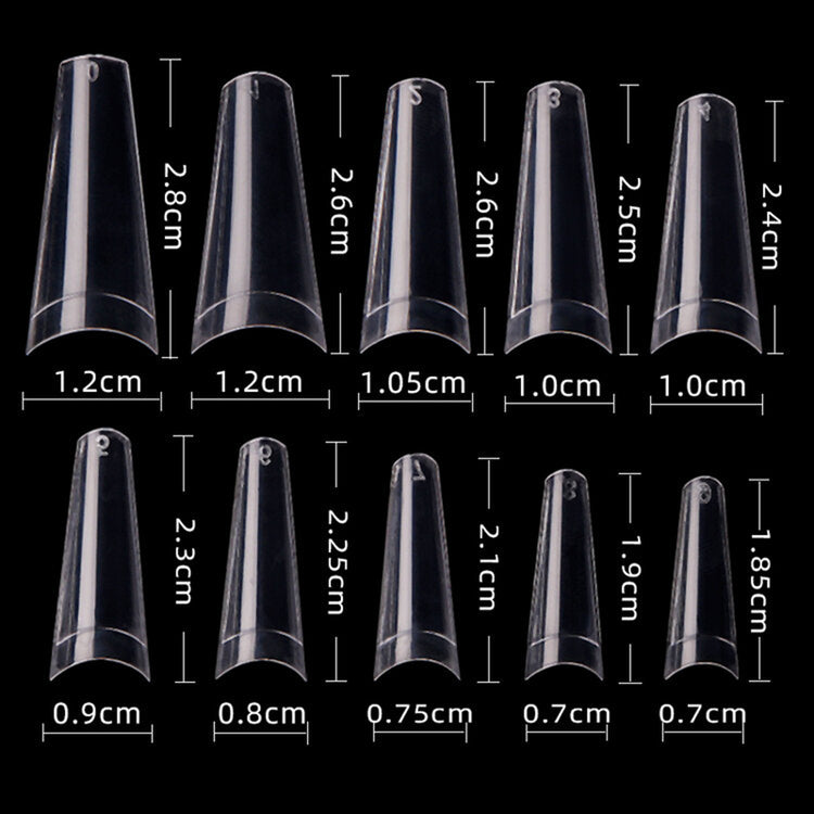 Cre8tion Nail Tips 500pcs 01 Clear Coffin 15129