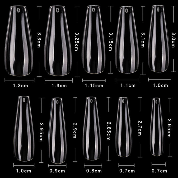 Cre8tion Nail Tips 600pcs 06 Clear Coffin 15139