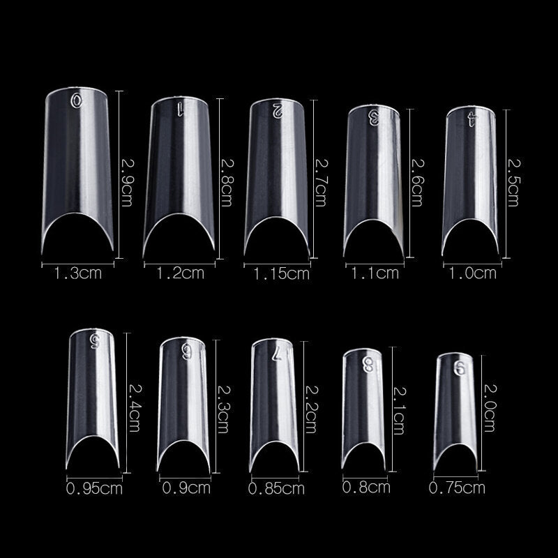 Cre8tion Nail Tips 500 pcs 10 Clear Straight 15147