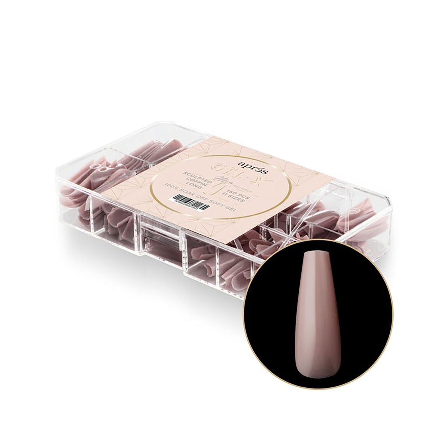 Apres Gel-X Lila Neutrals Scupted Coffin Long 150PC 40032
