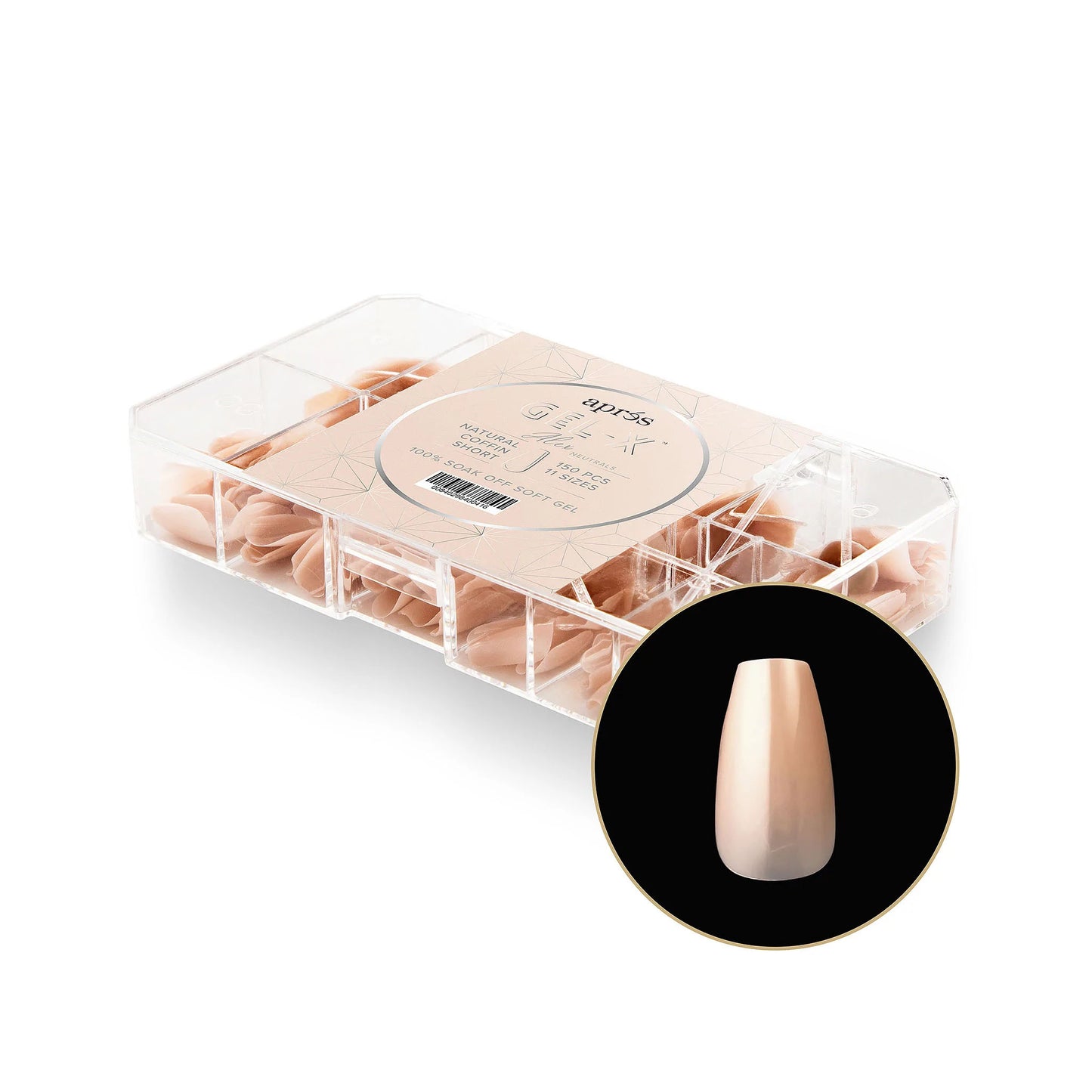 Apres Gel-X Alex Neutrals Natural Coffin Short 150PC 40041