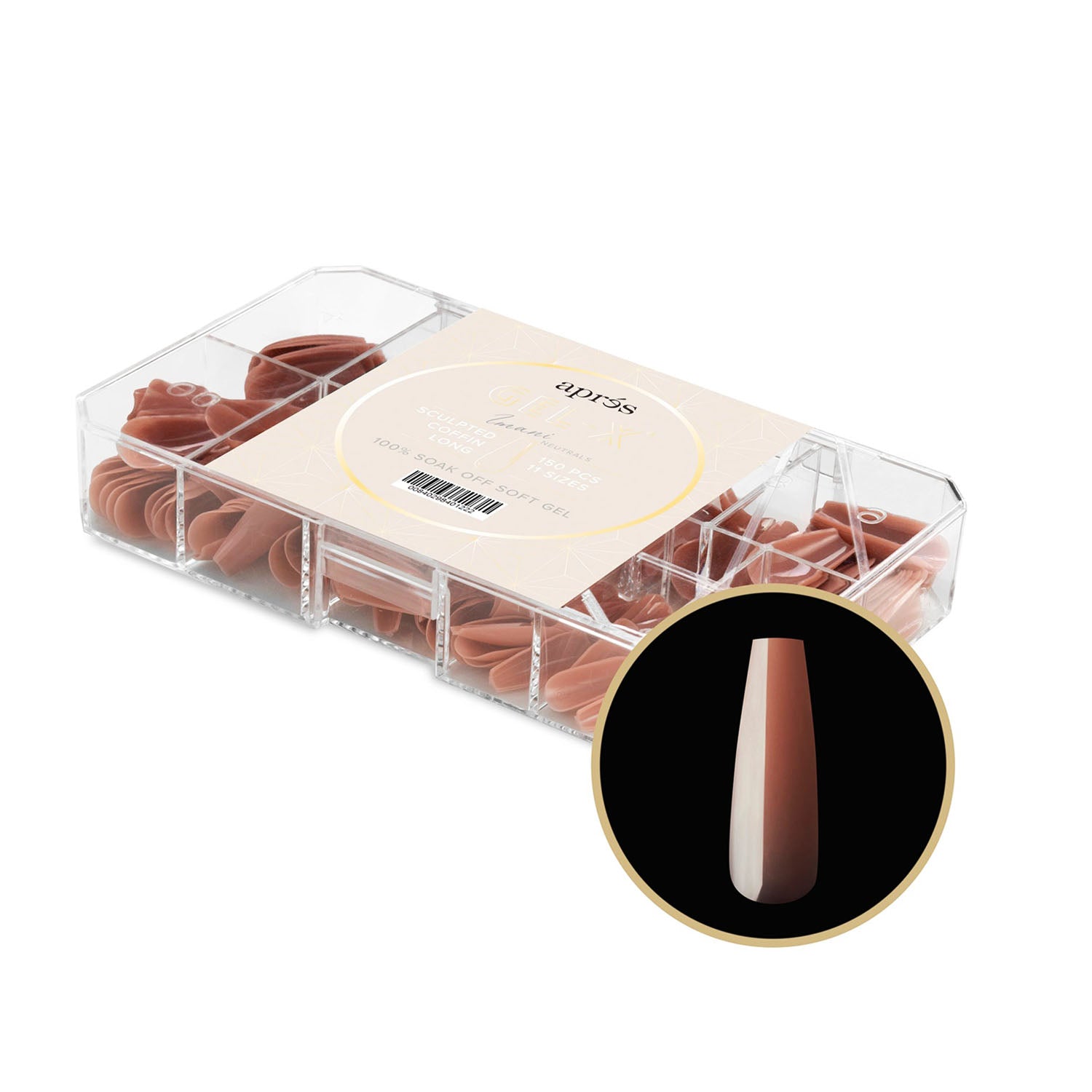 Apres Neutrals Gel-X Imani Sculpted Coffin Long 40122