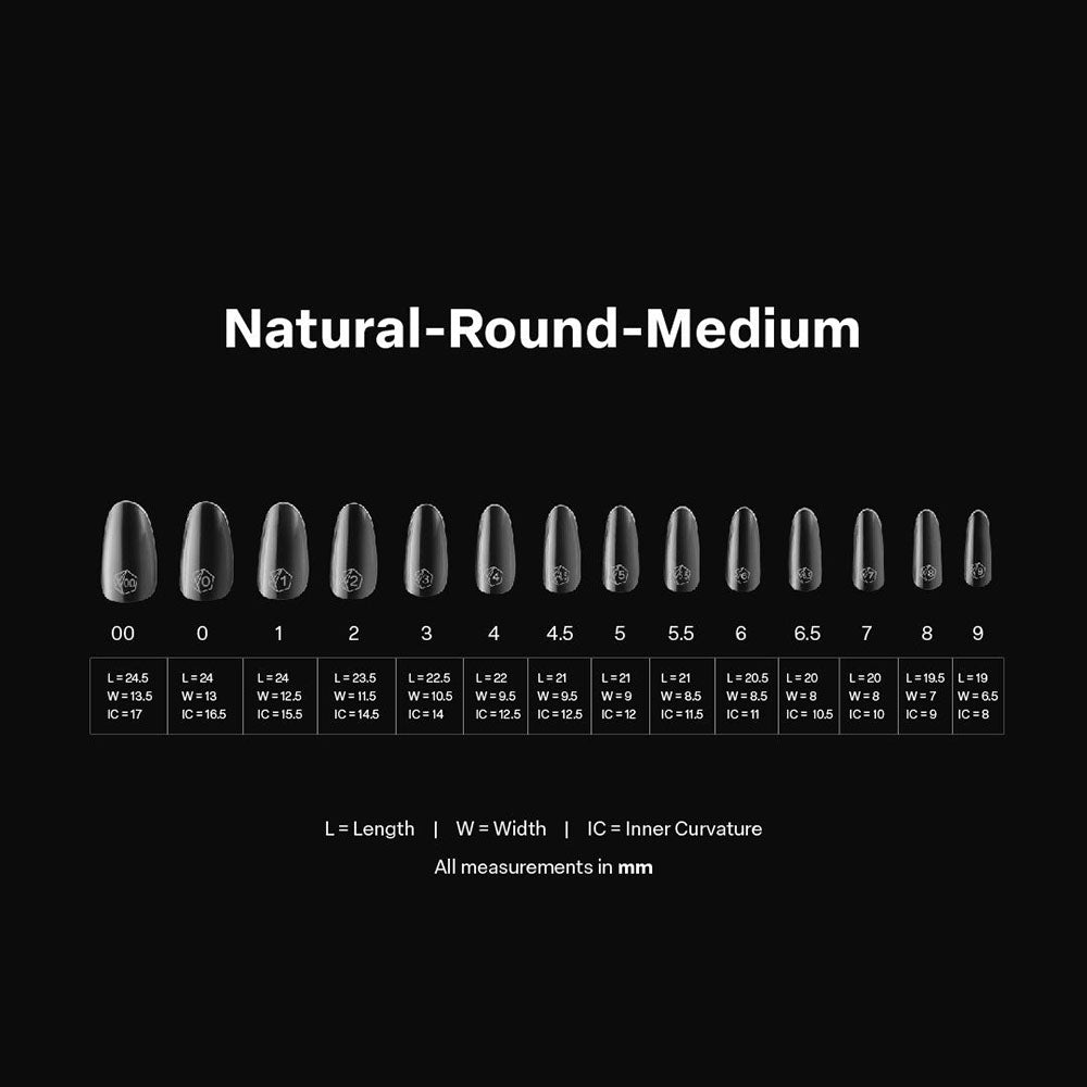 Apres Gel-X Soft Gel Tips Natural Round Medium 600Pcs 40152
