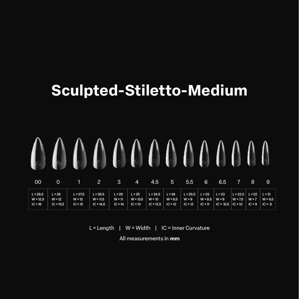 Apres Gel-X Soft Gel Tips Sculpted Stiletto Med 600Pcs 40169