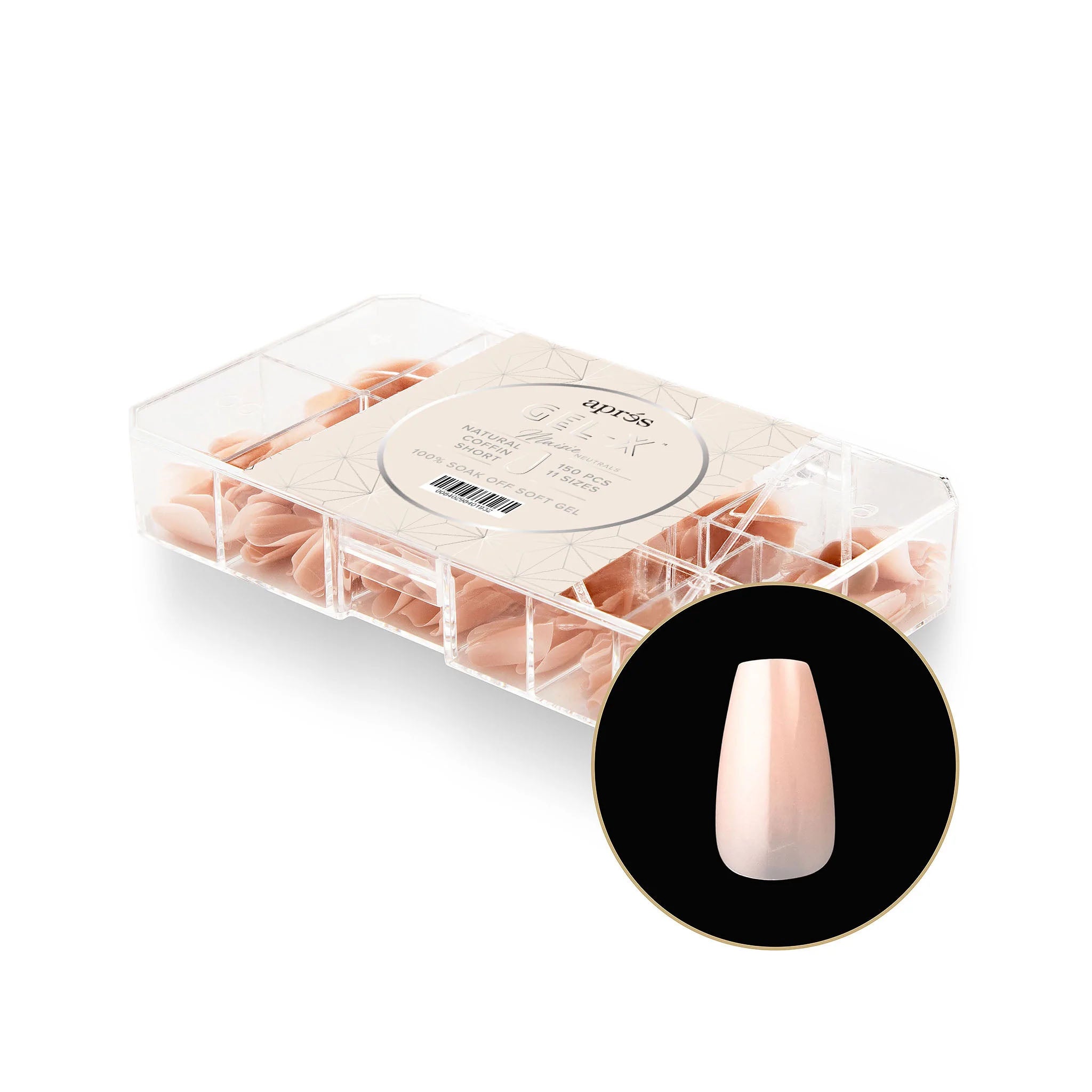 Apres Gel-X Maisie Neutrals Natural Coffin Short 150PC 40193